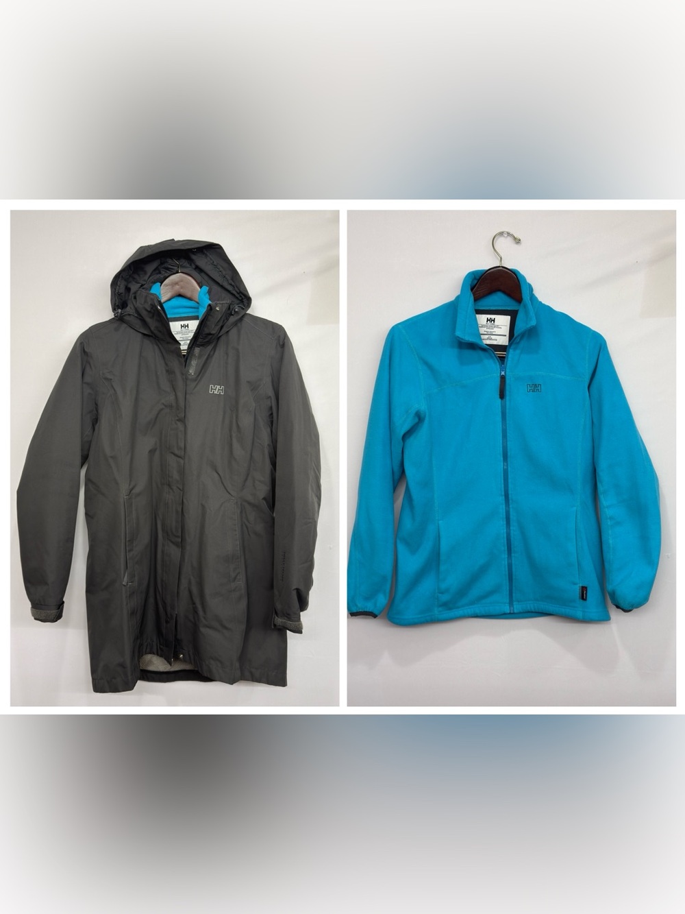 Helly Hansen 3 In 1 Black Woman’s M Rain Park With Removable Fleece Liner Jacket